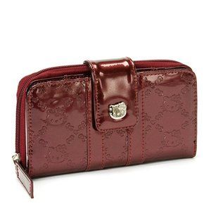 Burgundy Hello Kitty Embossed Wallet